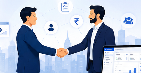 Reliable business partnership handshake illustration